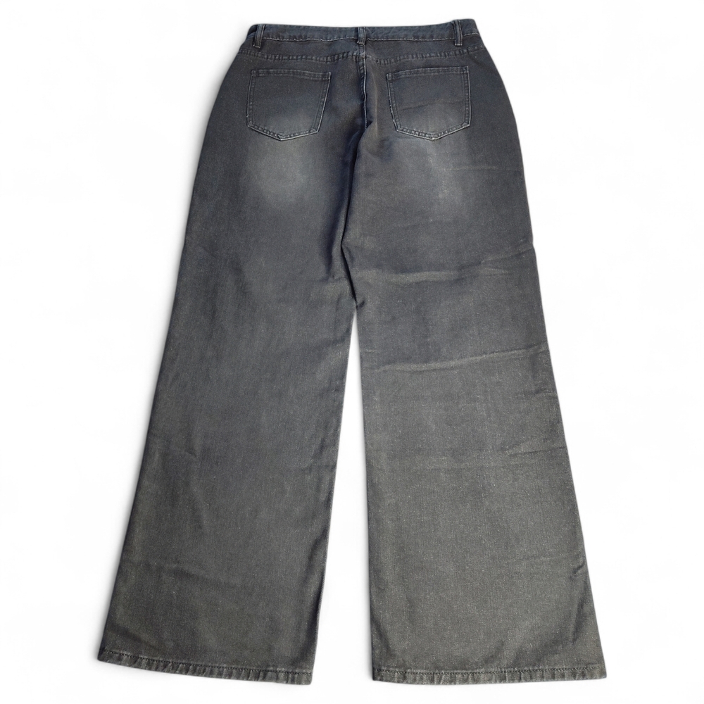 Romwe Distressed Black/Grey Denim Jeans Womens Size XL - Picture 4 of 6